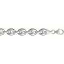 Bracelet Argent 925 Maille Grains de Café Creuse 9 mm