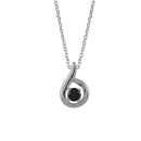 Collier Argent 925 Pendentif Zirconium Noir