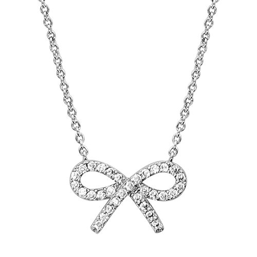 Collier Argent 925 et Zirconium Motif Noeud