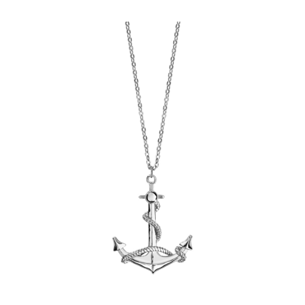 Collier Argent 925 Pendentif Ancre Marine