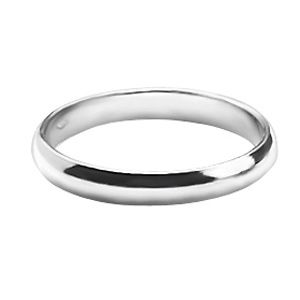 Bague Alliance Argent 925 Demi-Jonc 3 mm