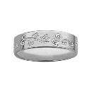 Bague Alliance Argent 925 Ruban 6 mm Motif Feuille de Lierre à gravée