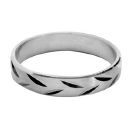 Bague Alliance Argent 925 Ciseléee 4 mm