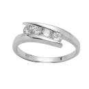 Bague Argent 925 4 Pierres Zirconium Moderne