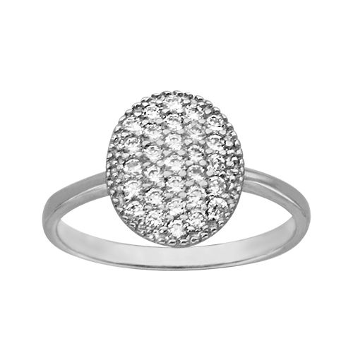 Bague Argent 925 et Zirconium Sertis Forme Ovale