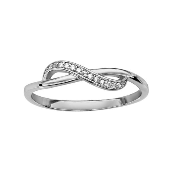 Bague Argent 925 Motif Infini Zirconium Blancs Sertis