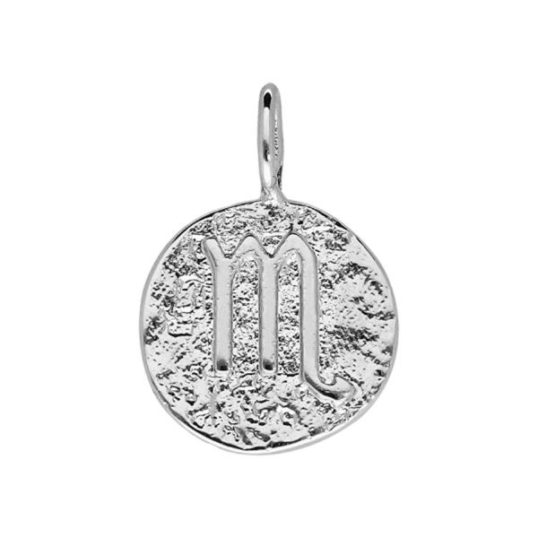 Pendentif Argent 925 Martelé Zodiaque Scorpion 