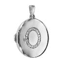 Pendentif Argent 925 Cassolette Ovale 20 mm Zirconium Sertis à Graver