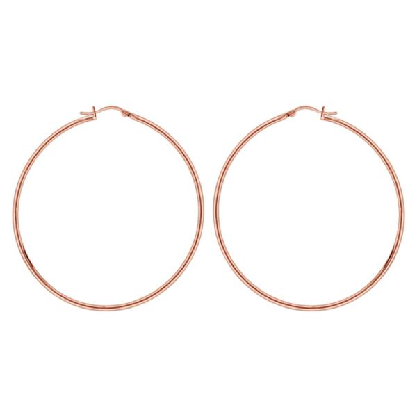 Créoles Acier 316L Rose Fil 2 mm Diam. 60 mm