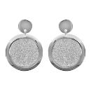 Boucles d'oreilles Acier 316 L Motif Rond Effet Givré