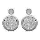 Boucles d'oreilles Acier 316 L Motif Rond Effet Givré