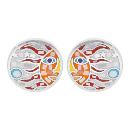 Boucles d'oreilles Acier 316 L Rondes Soleil Multicolore avec Nacre