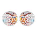 Boucles d'oreilles Acier 316 L Rondes Soleil Multicolore avec Nacre