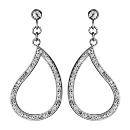 Boucles d'Oreilles Acier 316 L Goutte Evidée avec Strass