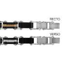Bracelet Acier 316 L Réversible PVD Noir et Jaune Double Trait