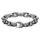 Bracelet Acier 316 L Maille Serpent Fermoir Mousqueton 23 cm