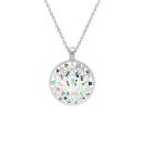 Collier Acier 316L Rond Fleur de Lotus Résine et Nacre