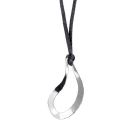 Collier Acier 316 L Cordon Noir Pendentif Goutte Evidée