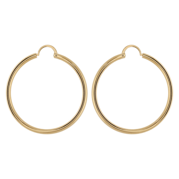 Boucles d'oreilles Plaqué Or Creoles Tube 2 mm Diam. 40 mm