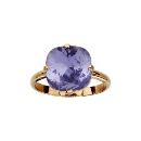 Bague Plaqué Or 4 Griffes Zirconium Carré Violet