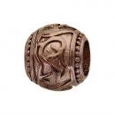 Charms Acier 316L Boule Motif Tribal Marron