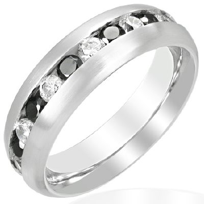 Bague Acier 316 L et Zirconium Bicolore