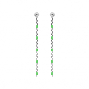 Boucles d'oreilles Tige Argent 925 Olives Résine Vert Fluo