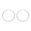 Boucles d'oreilles Argent 925 Créole Fil Diamantée 45 mm