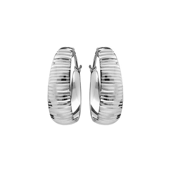 Boucles d'oreilles Argent 925 Créole Rainurée 20 mm