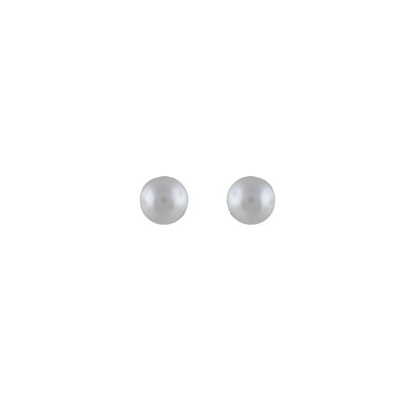 Boucles d'oreilles Argent 925 Perle d'imitation Blanche 6 mm