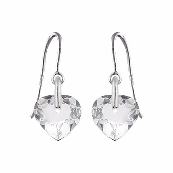 Boucles d'oreilles Argent 925 et Cristal Coeur