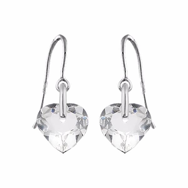 Boucles d'oreilles Argent 925 et Cristal Coeur