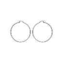Boucles d'oreilles Argent 925 Rhodié Créole Tube 3 mm Diam. 25 mm