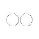 Boucles d'oreilles Argent 925 Rhodié Créole Tube 3 mm Diam. 25 mm