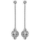 Boucles d'oreilles Argent 925 Longues Boule Diamanté Ciselée