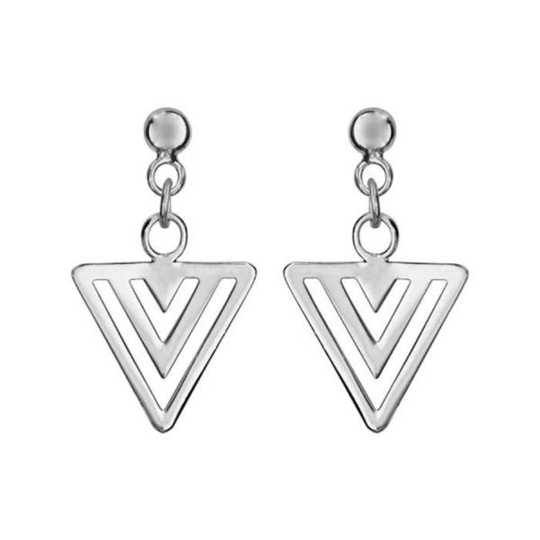 Boucles d'Oreilles Argent 925 Forme 3 Triangles