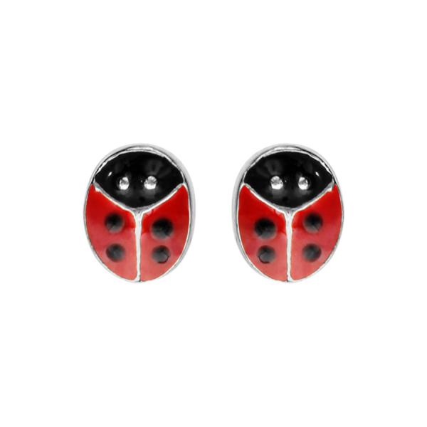 Boucles d'Oreilles Argent 925 Coccinelle