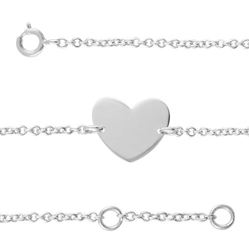 Bracelet Argent 925 Coeur Lisse