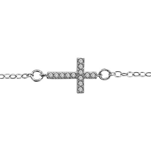 Bracelet Argent 925 et Zirconium Micro Sertis Petite Croix