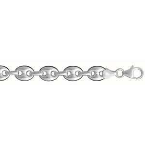 Bracelet Argent 925 Maille Grains de Café Creuse 9 mm