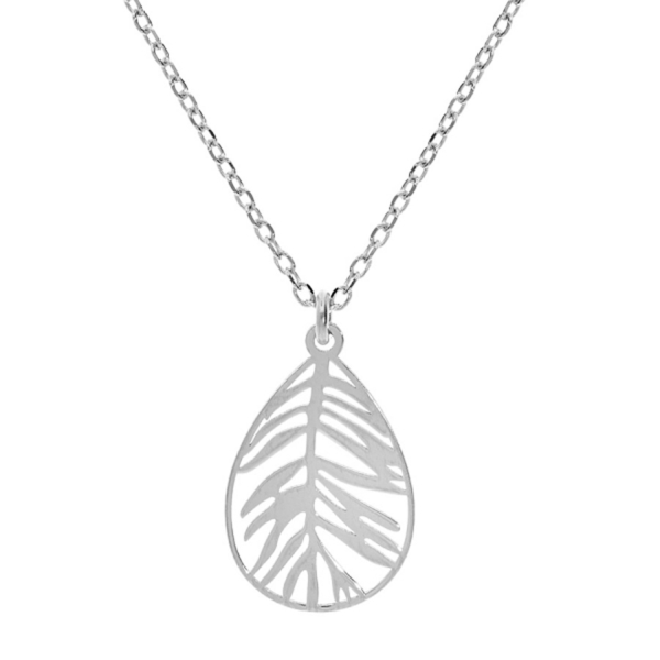 Collier Argent 925 Pendentif Feuillage