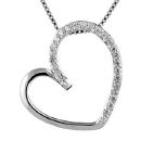 Collier Argent 925 et Zirconium Pendentif Gros Coeur Zirconium 