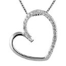 Collier Argent 925 et Zirconium Pendentif Gros Coeur Zirconium 