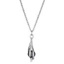 Collier Argent 925 Pendentif Zirconium et Perle d'imitation Grise