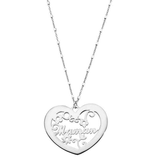 Collier Argent 925 Coeur Ajouré Maman