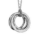 Collier Argent 925 Multi-Cercles Entremêlés Zirconium Blancs