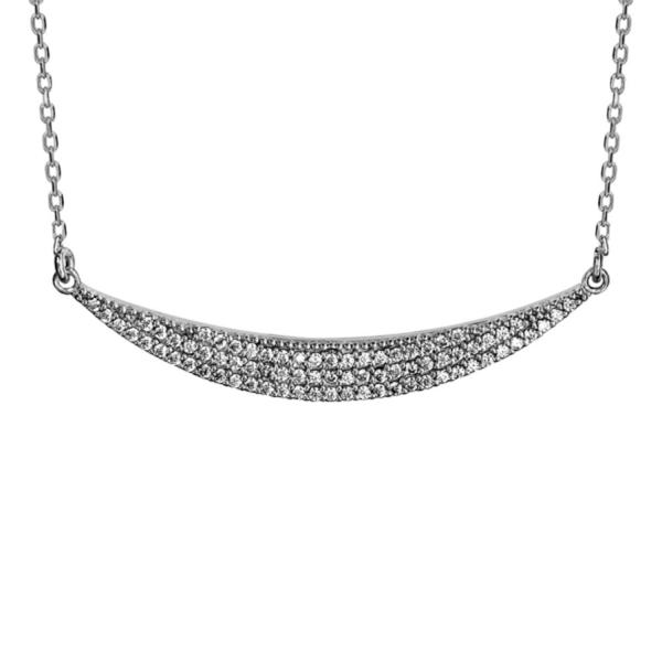 Collier Argent 925 Forme Banane avec Zirconium Sertis