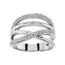 Bague Argent 925 et Zirconium Large Croisée