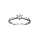 Bague Argent 925 Solitaire Zirconium 5 mm 6 Griffes