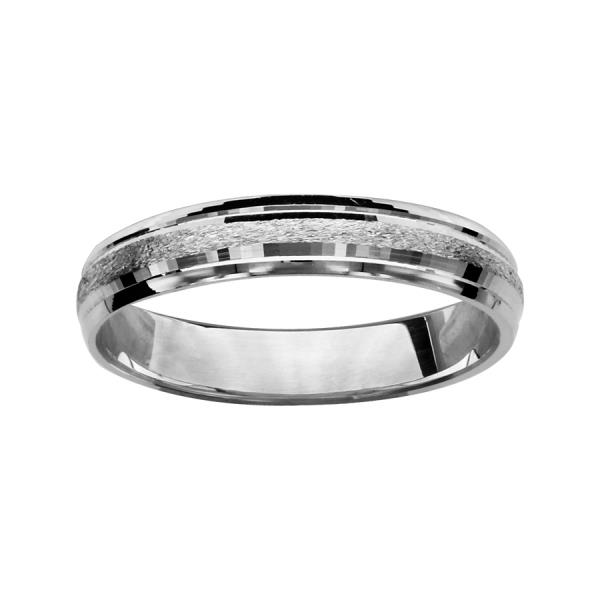 Bague Alliance Argent 925 Mate et Brillante 4 mm